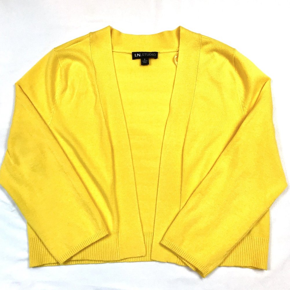 I.N.Studio Open Front Knit Cropped Cardigan